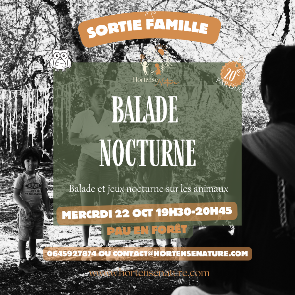 balade nocturne enfant nature Pau Béarn Pyrénées-Atlantiques